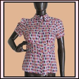 NWT Rafaella Petites Pink Blouse w/Multi Color